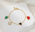 Colourful Clover heart bracelet