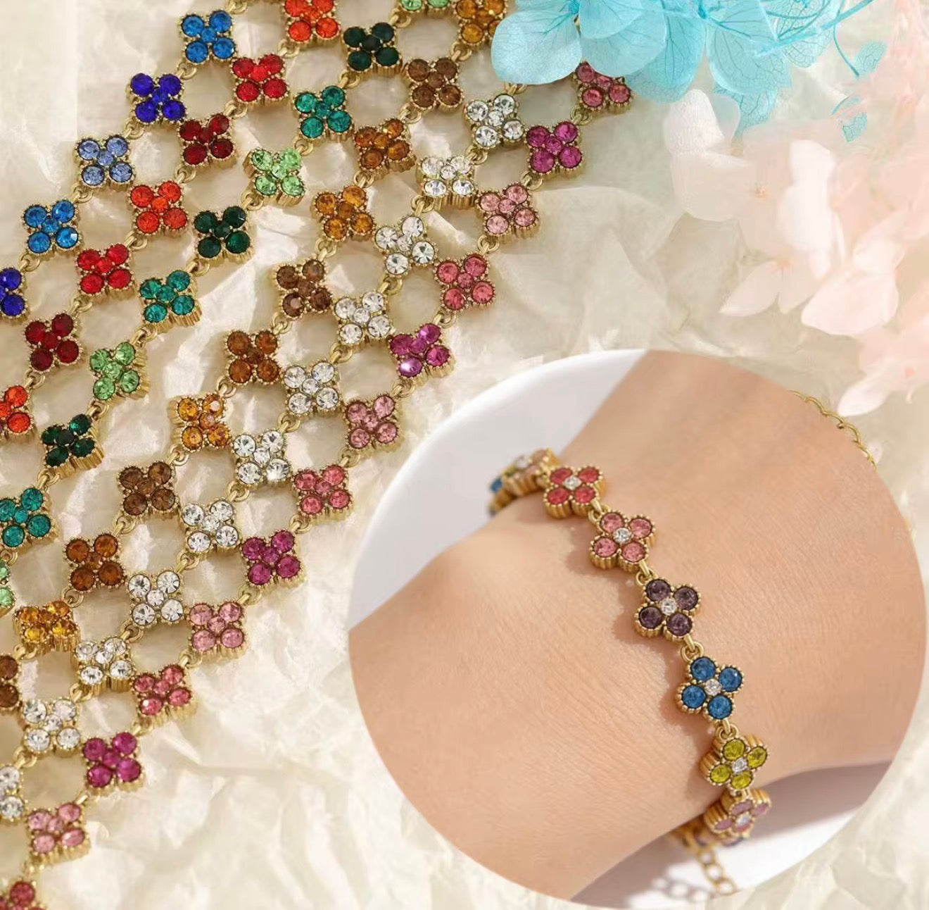 Pink premium clover bracelet