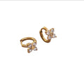 Mini flower huggie hoops