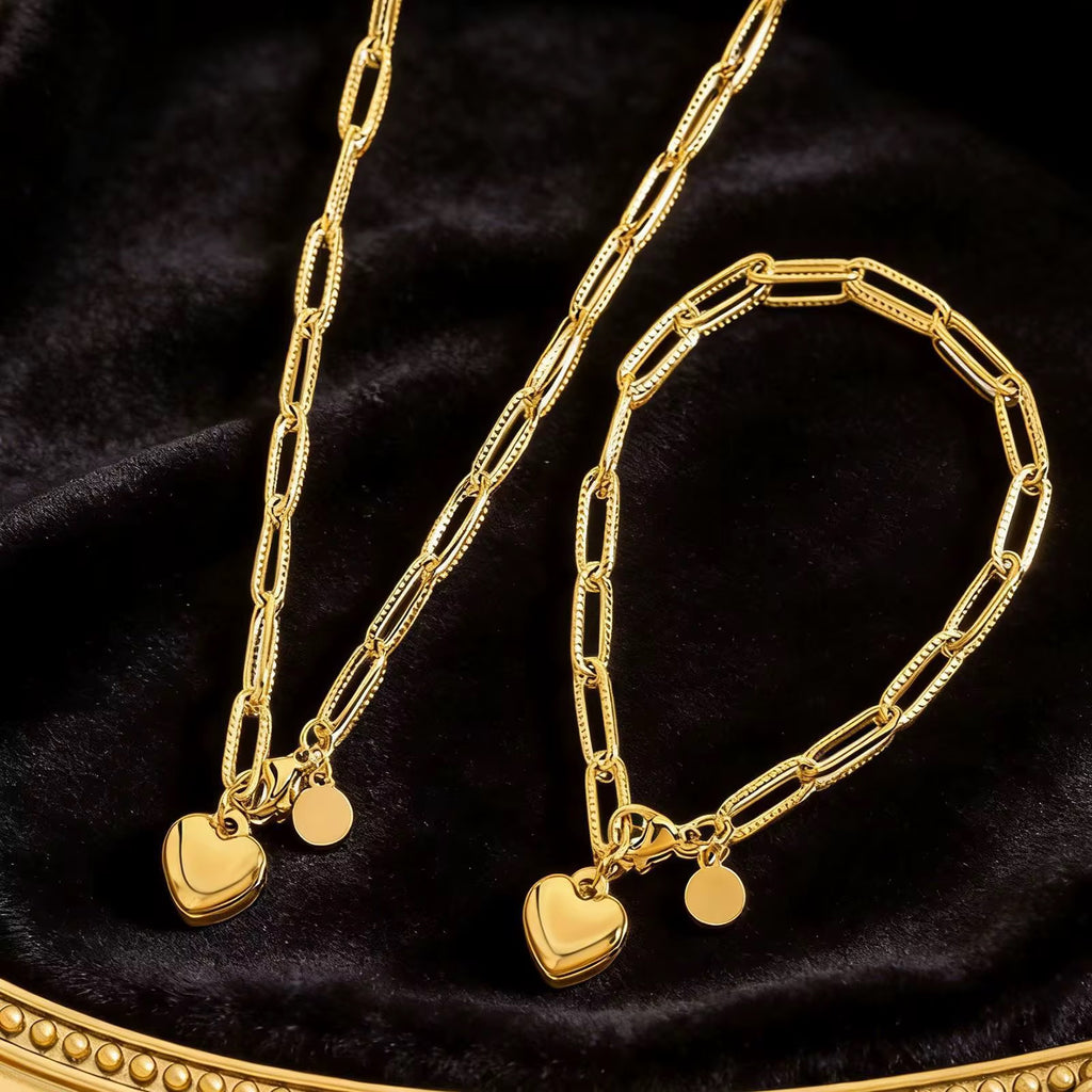 Gold heart duo set