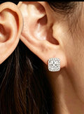 square dimante stud earrings