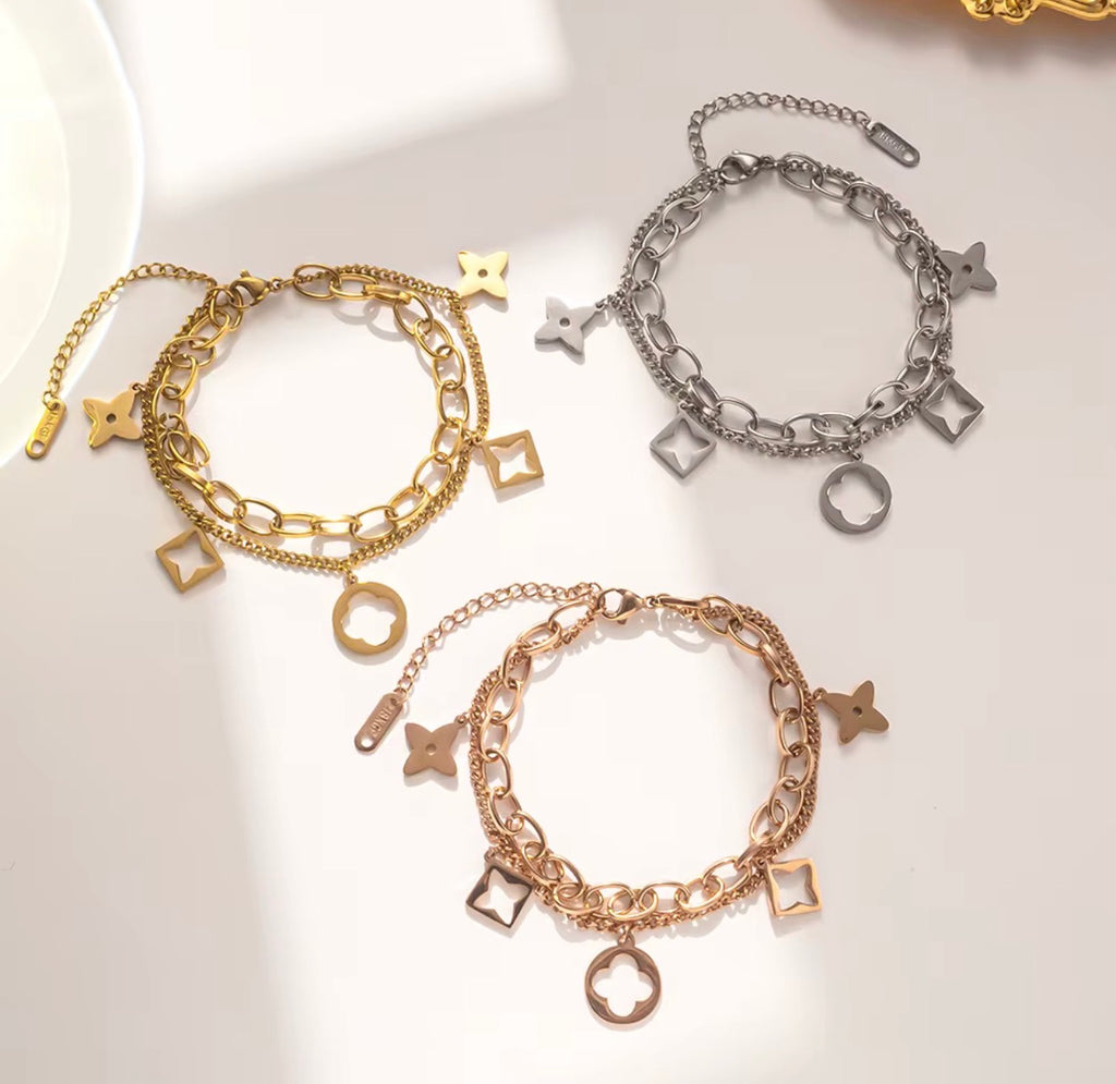 Double charm lv bracelet