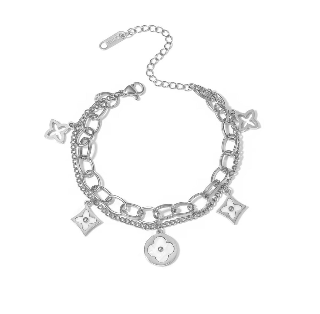 White lv charm bracelet limited