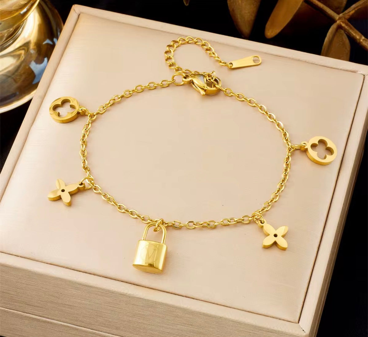 Limited v lock charm bracelet