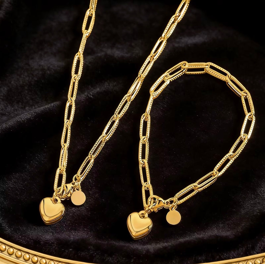 Gold heart duo set