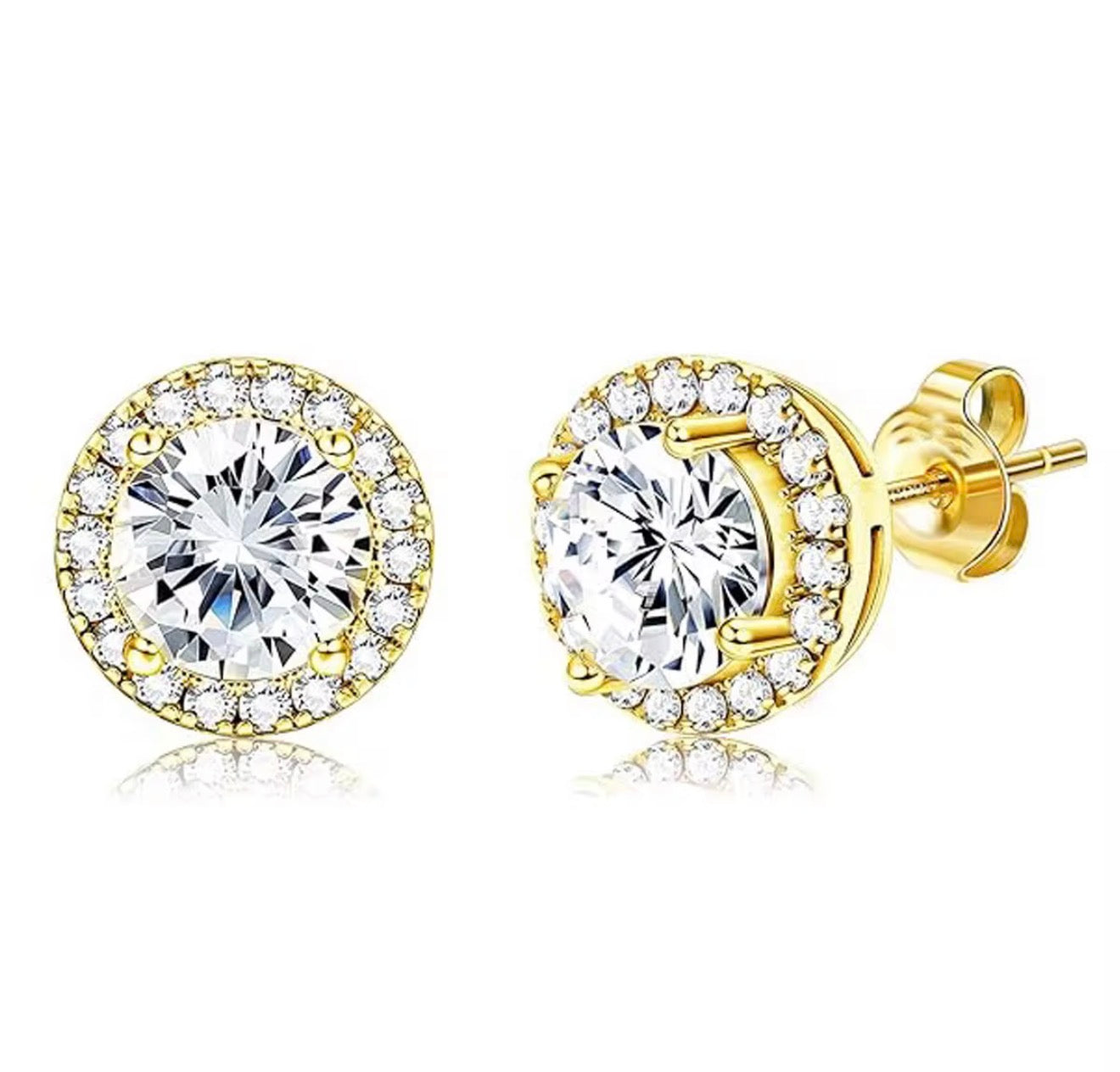 Round stud sparkle earrings