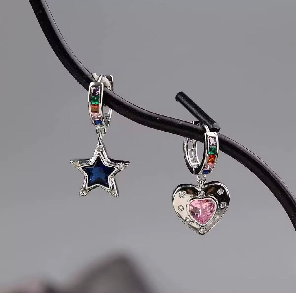 stars and hearts earrings premium