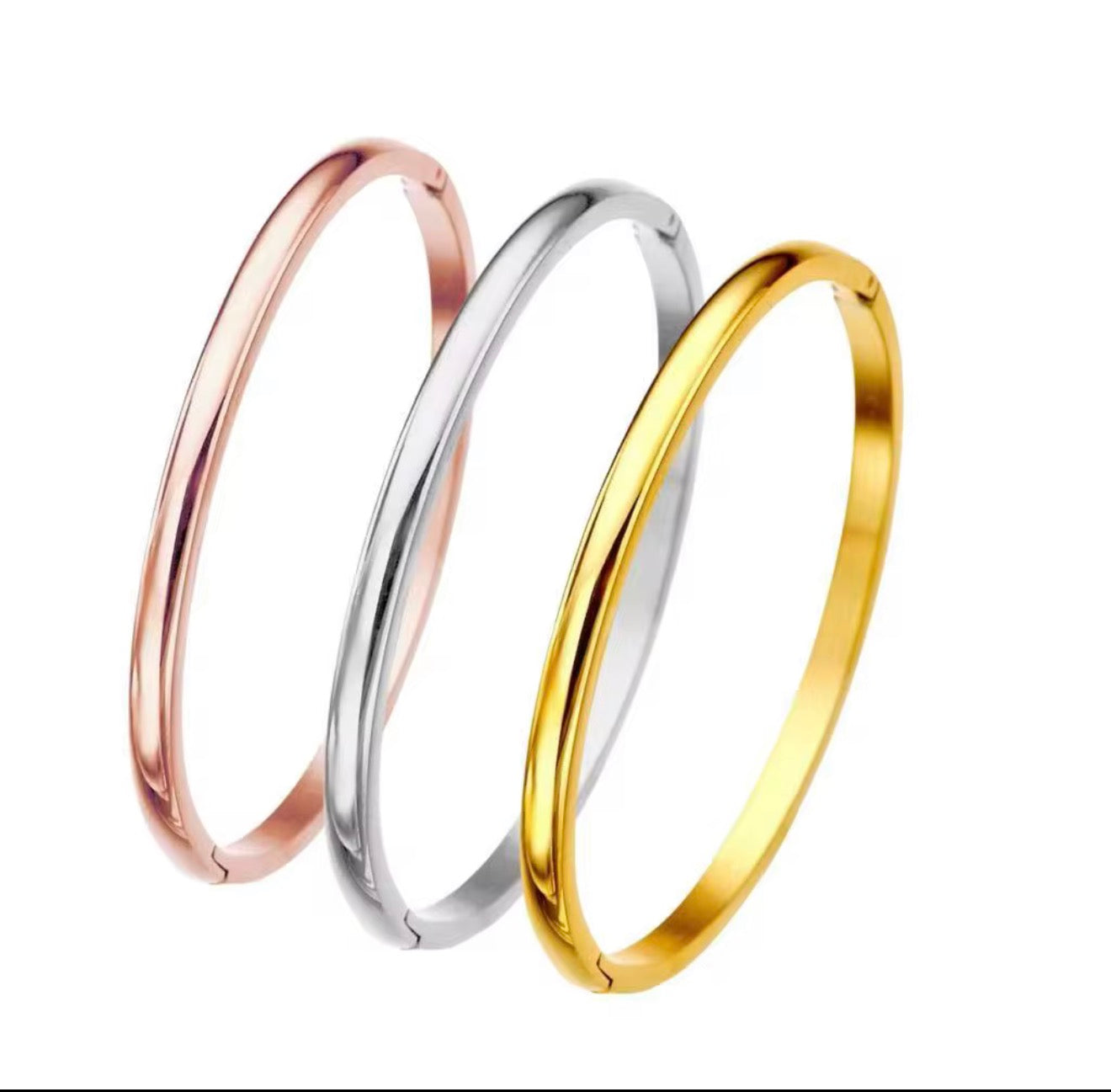 Plain rounded bangle 4mm