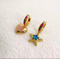 stars and hearts earrings premium