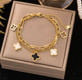 Lv Clover flower black and gold